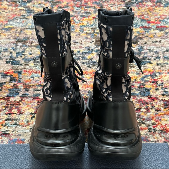 Dior Oblique Monogram Combat Polished Calfskin Boots - Picture 5 of 8